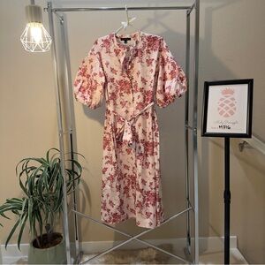 Banana Republic size S cotton button down ballon sleeve midi dress